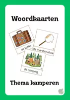 Voorbeeld - woordkaarten - thema kamperen - Voorblad