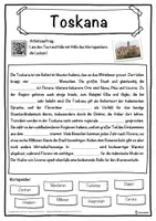 Vorschau - Unterrichtsreihen - Toskana Lückentext mit Wortspeicher Hörverstehen und Suchsel - Seite 1