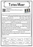 Vorschau - Unterrichtsreihen - Totes Meer Lückentext mit Wortspeicher Hörverstehen und Suchsel - Seite 1