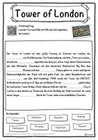 Vorschau - Unterrichtsreihen - Tower of London Lückentext mit Wortspeicher Hörverstehen und Suchsel - Seite 1