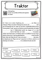 Vorschau - Unterrichtsreihen - Traktor Lückentext mit Wortspeicher Hörverstehen und Suchsel - Seite 1