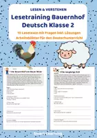 Vorschau - Stundenentwürfe - Leseverständnis Bauernhof – Klasse 2 | 10 Lesetexte mit Fragen & Lösungen - Deckblatt