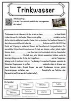 Vorschau - Unterrichtsreihen - Trinkwasser Lückentext mit Wortspeicher Hörverstehen und Suchsel - Seite 1
