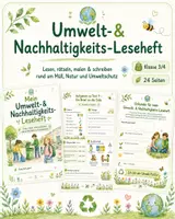 Vorschau - Arbeitsblätter - Umwelt- & Nachhaltigkeits-Leseheft für die Grundschule | 24 Seiten mit Lesetexten, Aufgaben, Rätseln & Urkunde - Deckblatt