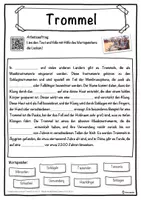 Vorschau - Unterrichtsreihen - Trommel Lückentext mit Wortspeicher Hörverstehen und Suchsel - Seite 1
