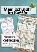 Vorschau - Arbeitsblätter - Mein Schuljahr im Koffer – Reflexion zum Schuljahresende für Klasse 1–6 - Deckblatt