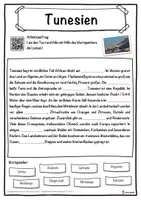 Vorschau - Unterrichtsreihen - Tunesien Lückentext mit Wortspeicher Hörverstehen und Suchsel - Seite 1