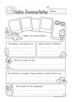 Vorschau - Arbeitsblätter - Sommerferien-Rückblick mit Bonusmaterial - Deckblatt