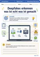 Vorschau - Arbeitsblätter - Deepfakes erkennen Arbeitsblatt Klasse 5 bis 7 Medienbildung - Deckblatt