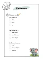 Vorschau - Arbeitsblätter - Leseverstehen zum Thema Elefanten Klasse 1-4 - Seite 2