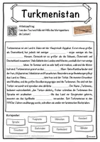 Vorschau - Unterrichtsreihen - Turkmenistan Lückentext mit Wortspeicher Hörverstehen und Suchsel - Seite 1