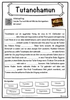 Vorschau - Unterrichtsreihen - Tutanchamun Lückentext mit Wortspeicher Hörverstehen und Suchsel - Seite 1