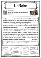 Vorschau - Unterrichtsreihen - U-Bahn Lückentext mit Wortspeicher Hörverstehen und Suchsel - Seite 1