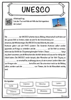 Vorschau - Unterrichtsreihen - UNESCO Lückentext mit Wortspeicher Hörverstehen und Suchsel - Seite 1