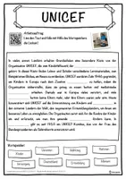 Vorschau - Unterrichtsreihen - UNICEF Lückentext mit Wortspeicher Hörverstehen und Suchsel - Seite 1