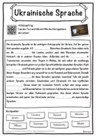 Vorschau - Unterrichtsreihen - Ukrainische Sprache Lückentext mit Wortspeicher Hörverstehen und Suchsel - Seite 1