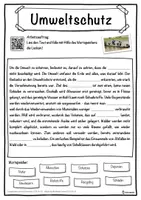 Vorschau - Unterrichtsreihen - Umweltschutz Lückentext mit Wortspeicher Hörverstehen und Suchsel - Seite 1
