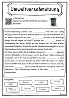 Vorschau - Unterrichtsreihen - Umweltverschmutzung Lückentext mit Wortspeicher Hörverstehen und Suchsel - Seite 1