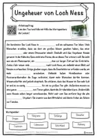 Vorschau - Unterrichtsreihen - Ungeheuer von Loch Ness Lückentext mit Wortspeicher Hörverstehen und Suchsel - Seite 1