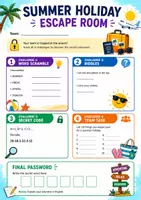 Vorschau - Arbeitsblätter - Summer Holiday Escape Room – Englisch Escape Game für die Klassen 6–8 | Ferien, Reisen & Teamarbeit - Seite 2