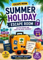 Vorschau - Arbeitsblätter - Summer Holiday Escape Room – Englisch Escape Game für die Klassen 6–8 | Ferien, Reisen & Teamarbeit - Deckblatt