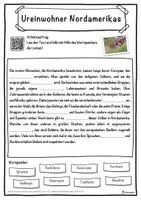 Vorschau - Unterrichtsreihen - Ureinwohner Nordamerikas Lückentext mit Wortspeicher Hörverstehen und Suchsel - Seite 1
