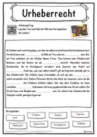Vorschau - Unterrichtsreihen - Urheberrecht Lückentext mit Wortspeicher Hörverstehen und Suchsel - Seite 1
