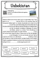 Vorschau - Unterrichtsreihen - Usbekistan Lückentext mit Wortspeicher Hörverstehen und Suchsel - Seite 1