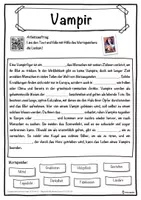 Vorschau - Unterrichtsreihen - Vampir Lückentext mit Wortspeicher Hörverstehen und Suchsel - Seite 1