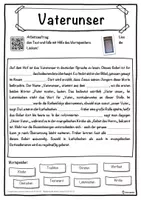 Vorschau - Unterrichtsreihen - Vaterunser Lückentext mit Wortspeicher Hörverstehen und Suchsel - Seite 1