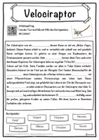 Vorschau - Unterrichtsreihen - Velociraptor Lückentext mit Wortspeicher Hörverstehen und Suchsel - Seite 1