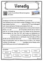Vorschau - Unterrichtsreihen - Venedig Lückentext mit Wortspeicher Hörverstehen und Suchsel - Seite 1