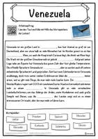 Vorschau - Unterrichtsreihen - Venezuela Lückentext mit Wortspeicher Hörverstehen und Suchsel - Seite 1