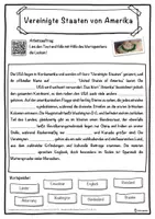 Vorschau - Unterrichtsreihen - Vereinigte Staaten von Amerika Lückentext mit Wortspeicher Hörverstehen und Suchsel - Seite 1