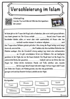 Vorschau - Unterrichtsreihen - Verschleierung im Islam Lückentext mit Wortspeicher Hörverstehen und Suchsel - Seite 1