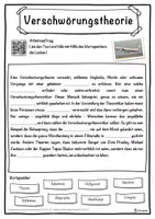 Vorschau - Unterrichtsreihen - Verschwörungstheorie Lückentext mit Wortspeicher Hörverstehen und Suchsel - Seite 1