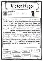 Vorschau - Unterrichtsreihen - Victor Hugo Lückentext mit Wortspeicher Hörverstehen und Suchsel - Seite 1
