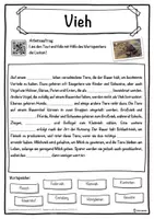 Vorschau - Unterrichtsreihen - Vieh Lückentext mit Wortspeicher Hörverstehen und Suchsel - Seite 1