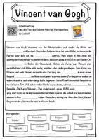 Vorschau - Unterrichtsreihen - Vincent van Gogh Lückentext mit Wortspeicher Hörverstehen und Suchsel - Seite 1