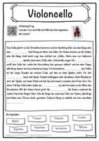 Vorschau - Unterrichtsreihen - Violoncello Lückentext mit Wortspeicher Hörverstehen und Suchsel - Seite 1