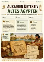 Vorschau - Spiele - Altes Ägypten Aussagen Detektiv Unterrichtsspiel Klasse 5 - Deckblatt