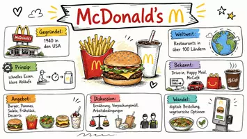 Vorschau - Arbeitsblätter - Lernplakat + Arbeitsblätter zum Thema "Das amerikanische Restaurant-Unternehmen mit dem großen M" + Lösung & MP3 + Infografik - Seite 2