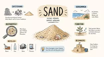 Vorschau - Arbeitsblätter - Arbeitsblätter zum Thema "Sand" + Lösung & MP3 + Infografik - Seite 1