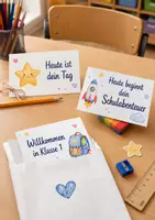 Vorschau - Mal- und Bastelvorlagen - Willkommenskärtchen & Mutmachkarten Klasse 1 | Willkommensgeschenk Einschulung | Schulanfang Geschenk Schüler - Seite 1