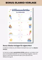 Vorschau - Mal- und Bastelvorlagen - Willkommenskärtchen & Mutmachkarten Klasse 1 | Willkommensgeschenk Einschulung | Schulanfang Geschenk Schüler - Seite 3