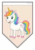 Vorschau - Mal- und Bastelvorlagen - Einhornklasse - Girlande (Klassentier) - Seite 2