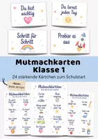 Vorschau - Mal- und Bastelvorlagen - Mutmachkarten Klasse 1 | Willkommensgeschenk Einschulung Mutmachkärtchen | Schulanfang Geschenk Grundschule - Deckblatt
