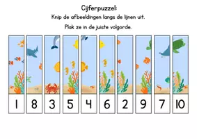 Voorbeeld - Cijferpuzzel voor kleuters (Thema zomer) - Pagina 2