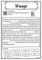 Vorschau - Unterrichtsreihen - Waage Lückentext mit Wortspeicher Hörverstehen und Suchsel - Seite 1