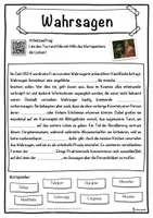 Vorschau - Unterrichtsreihen - Wahrsagen Lückentext mit Wortspeicher Hörverstehen und Suchsel - Seite 1